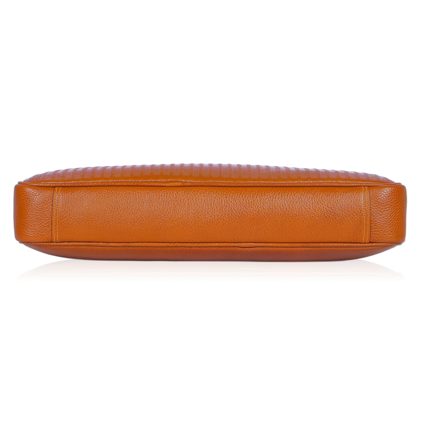 Edgy Tan Lining Leather Laptop Bag