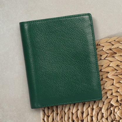 Stylish Green Vertical Leather Wallet
