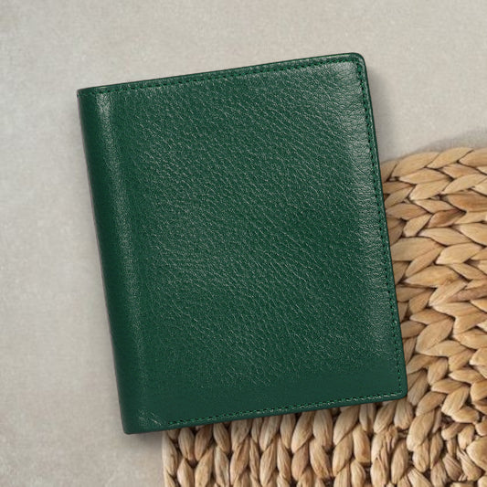 Stylish Green Vertical Leather Wallet