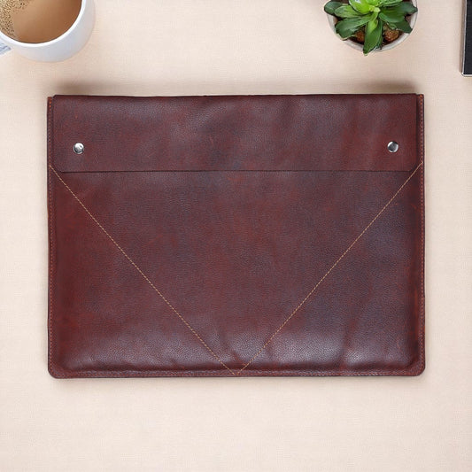Premium Leather Button Laptop Sleeve