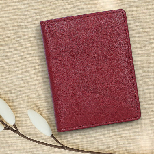 Statement Maroon Leather Card Holder
