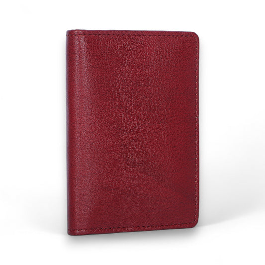 Statement Maroon Leather Card Holder