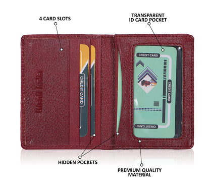 Statement Maroon Leather Card Holder