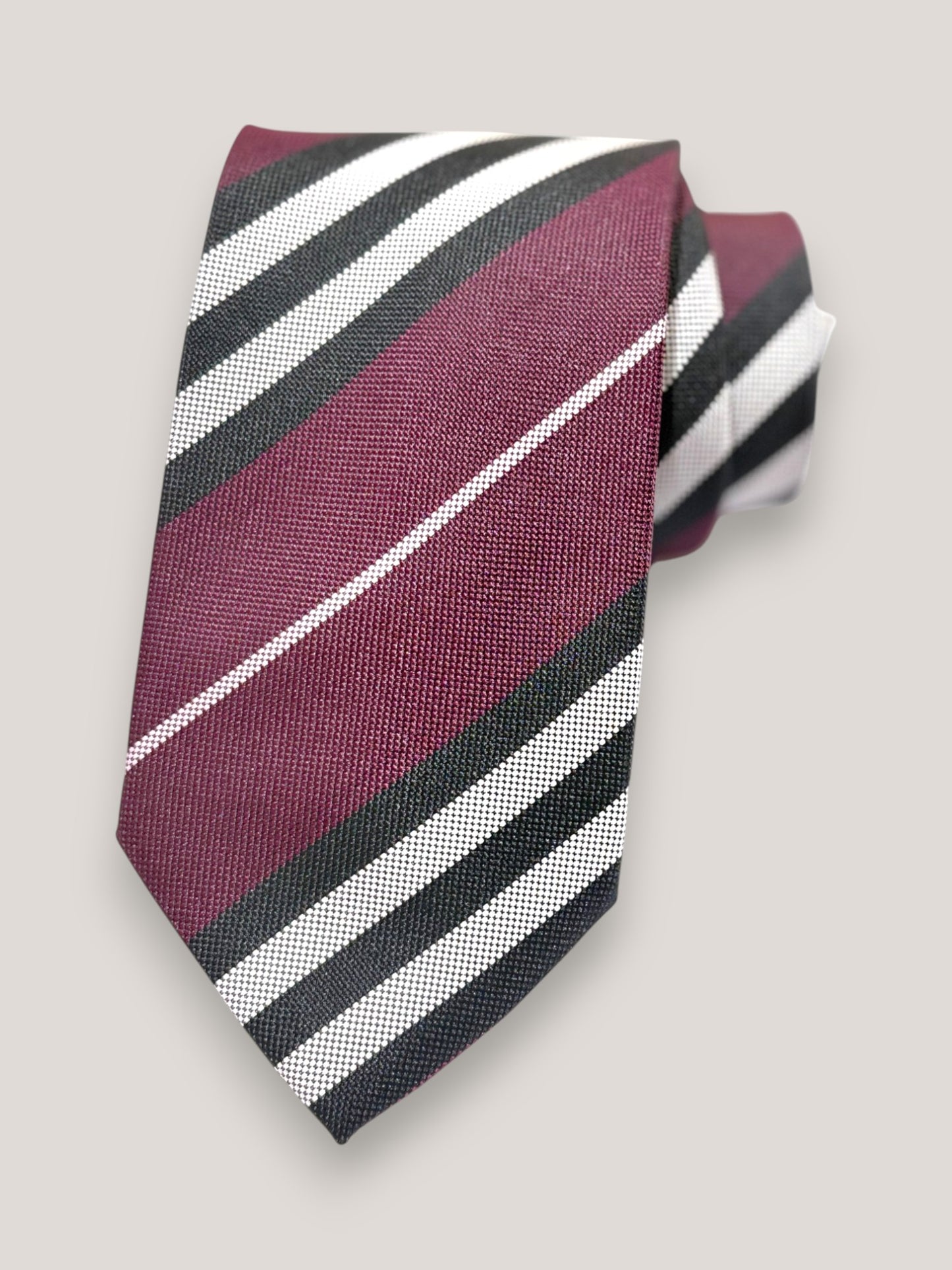 Burgundy Striped Microfiber Necktie & Pocket Square Gift Set