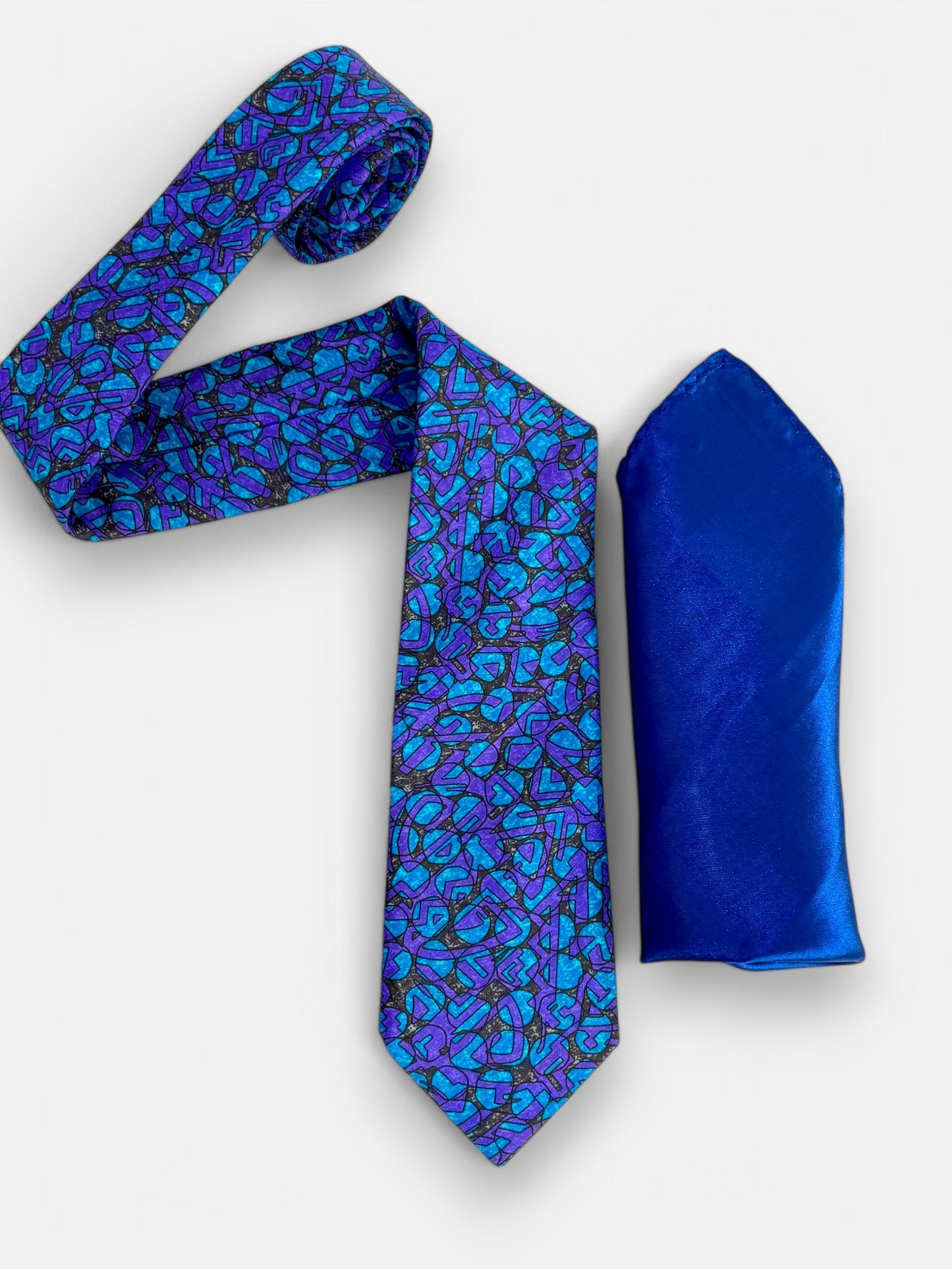 Royal Blue Paisley Silk Necktie & Pocket Square Gift Set