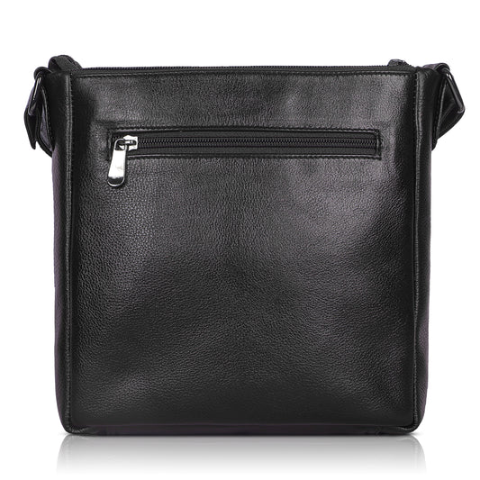 Urban Black Leather Sling Bag