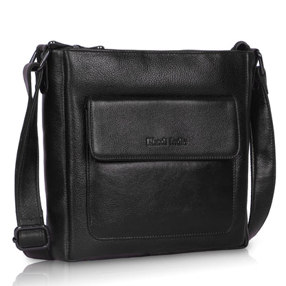 Urban Black Leather Sling Bag