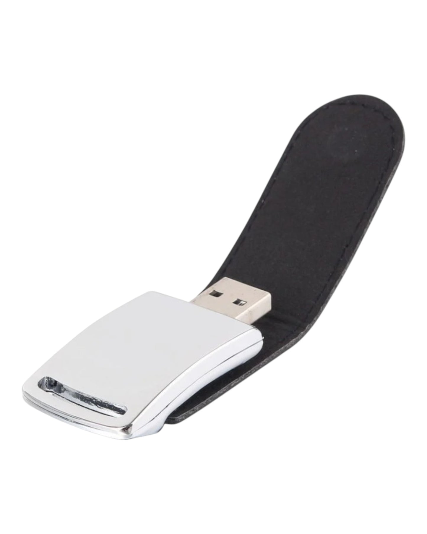 Leather Pen Drive - Curved With Magnetic Flap