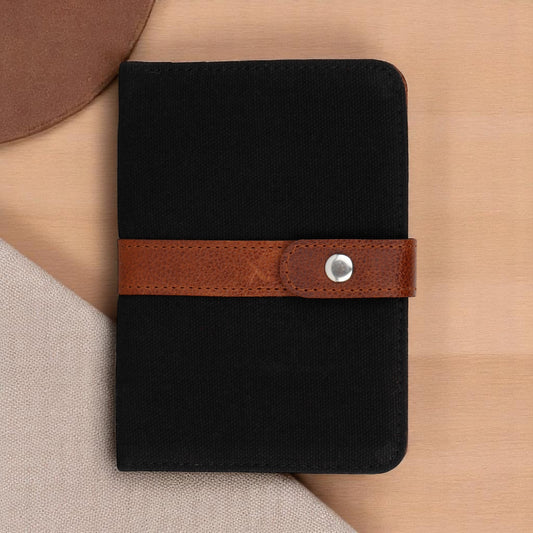 Canvas Leather Travel Passport Case