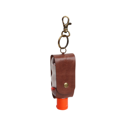 Compact Leather Hand Sanitizer Keychain