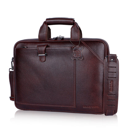 Regal Maroon Loop Leather Laptop Bag