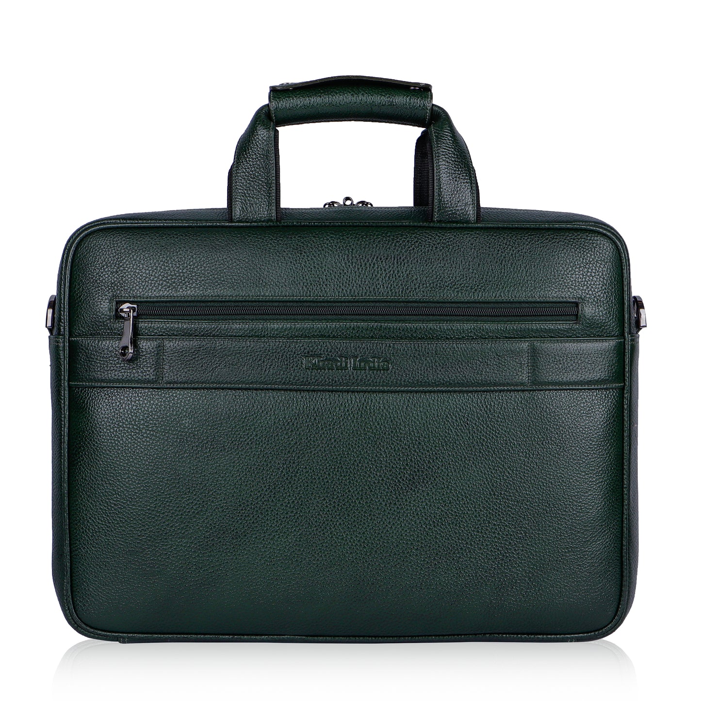 Assertive Green Loop Leather Laptop Bag
