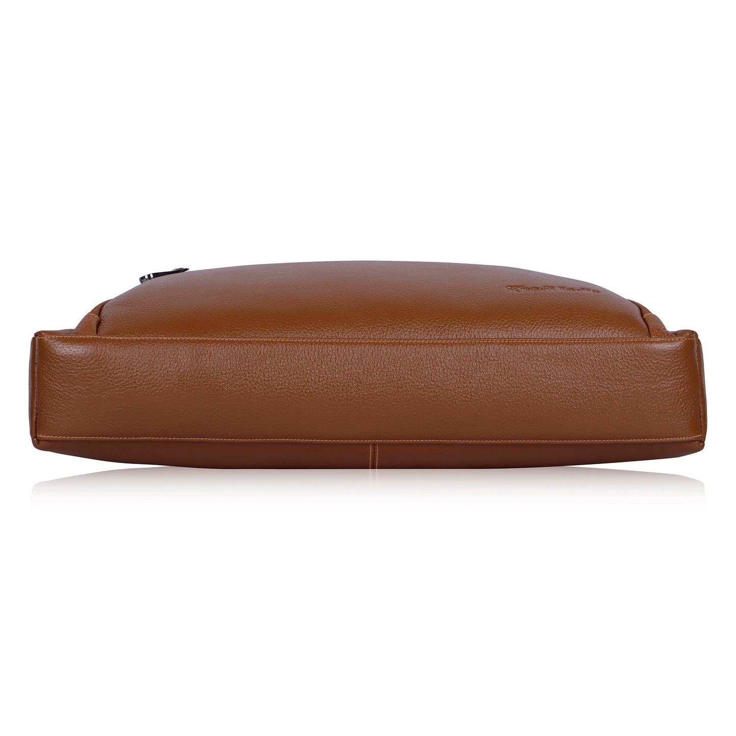 Minimal Tan Organizer Leather Laptop Bag