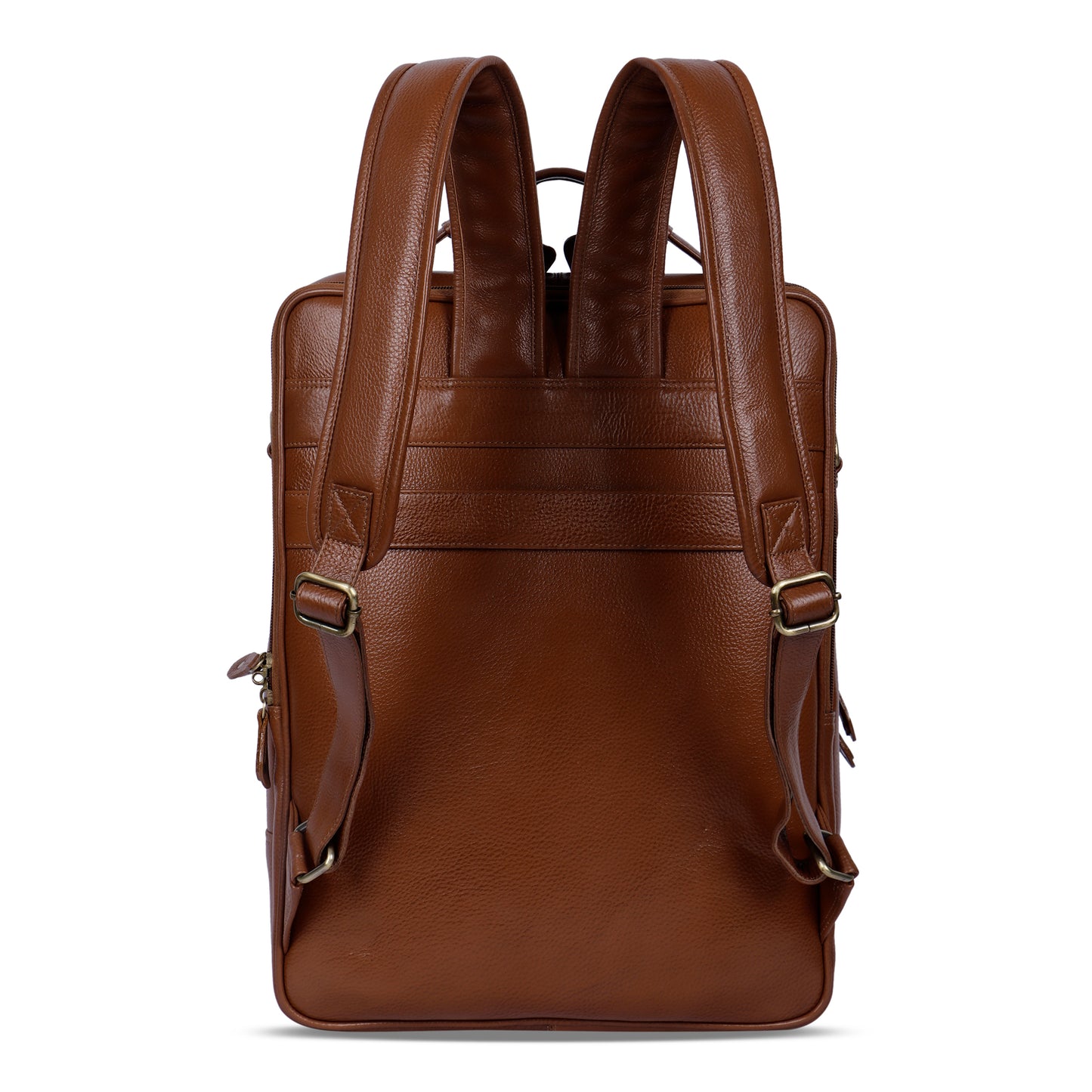 Classic Tan Textured Leather Haversack Backpack