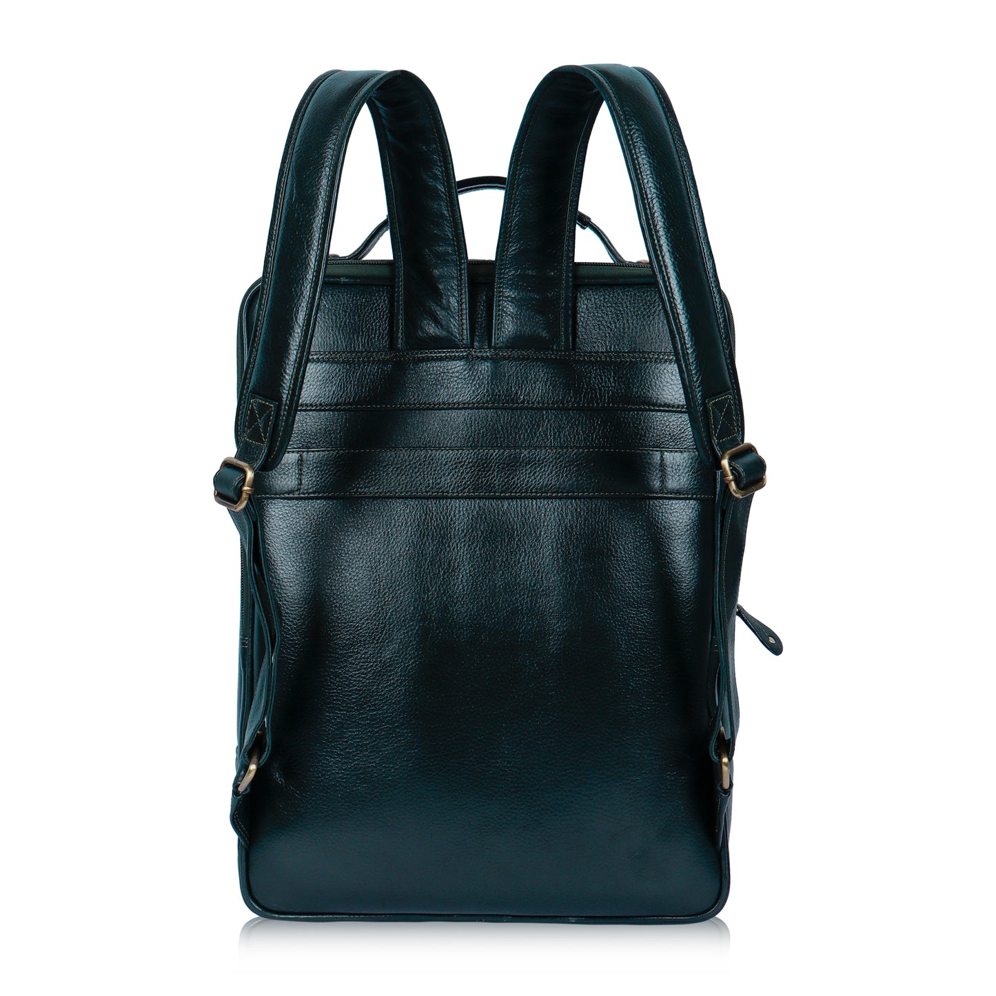 Striking Green Textured Leather Haversack Backpack