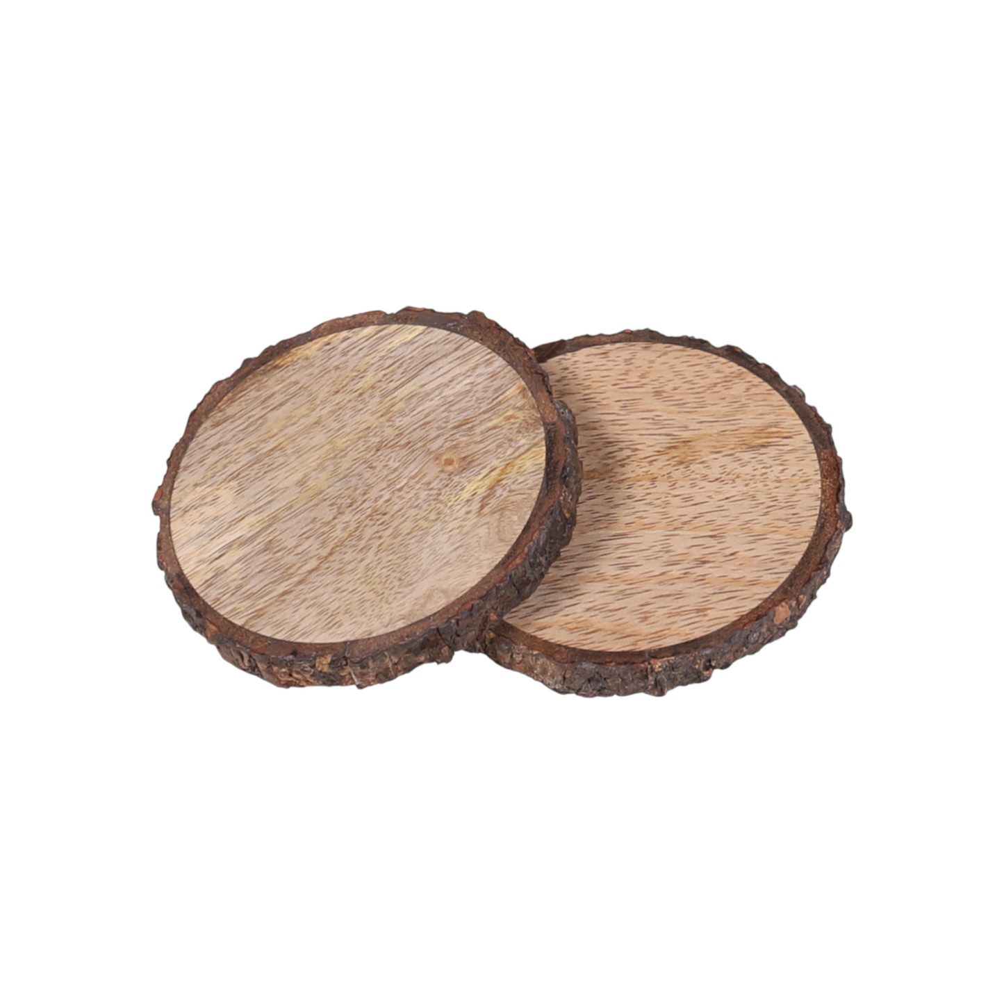 Pair of Round Wooden Coasters