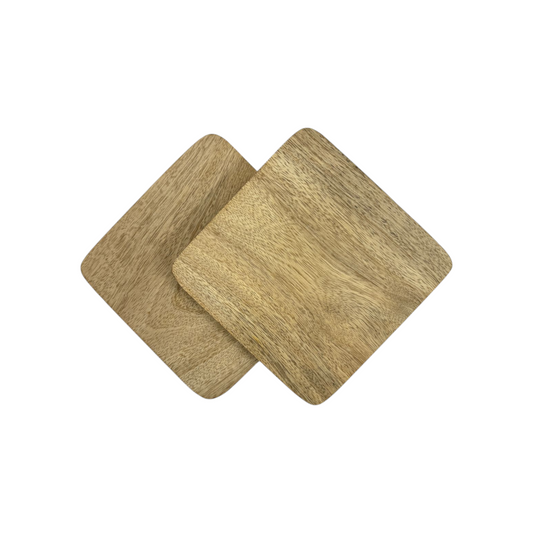 Pair of Square Wooden Coasters