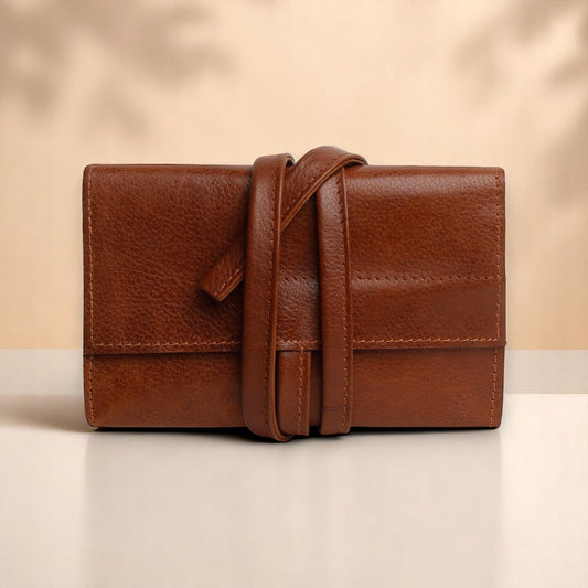 Elegant Leather Travel Essentials Pouch