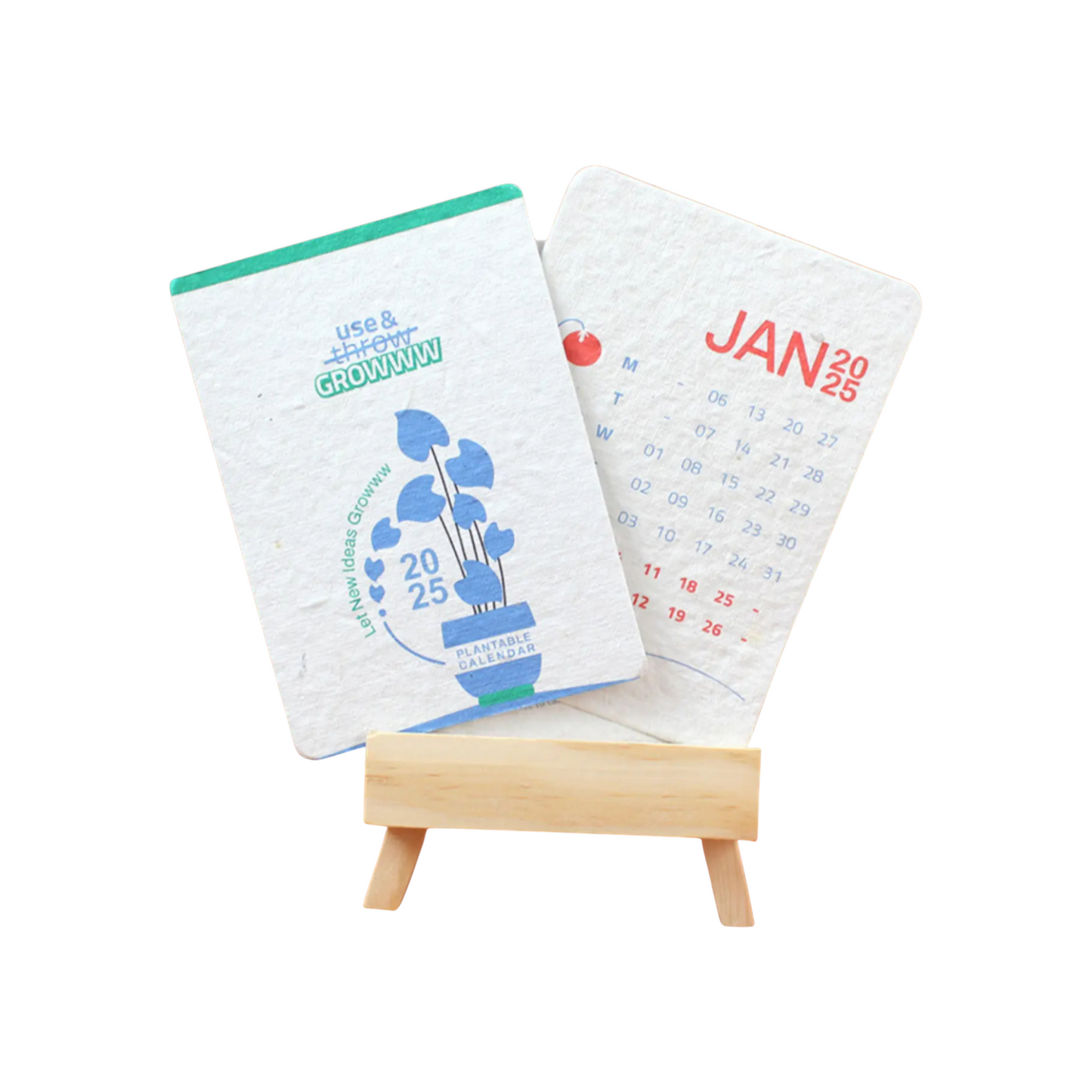 Plantable Calendar with Wooden Base