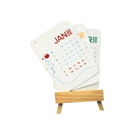 Plantable Calendar with Wooden Base