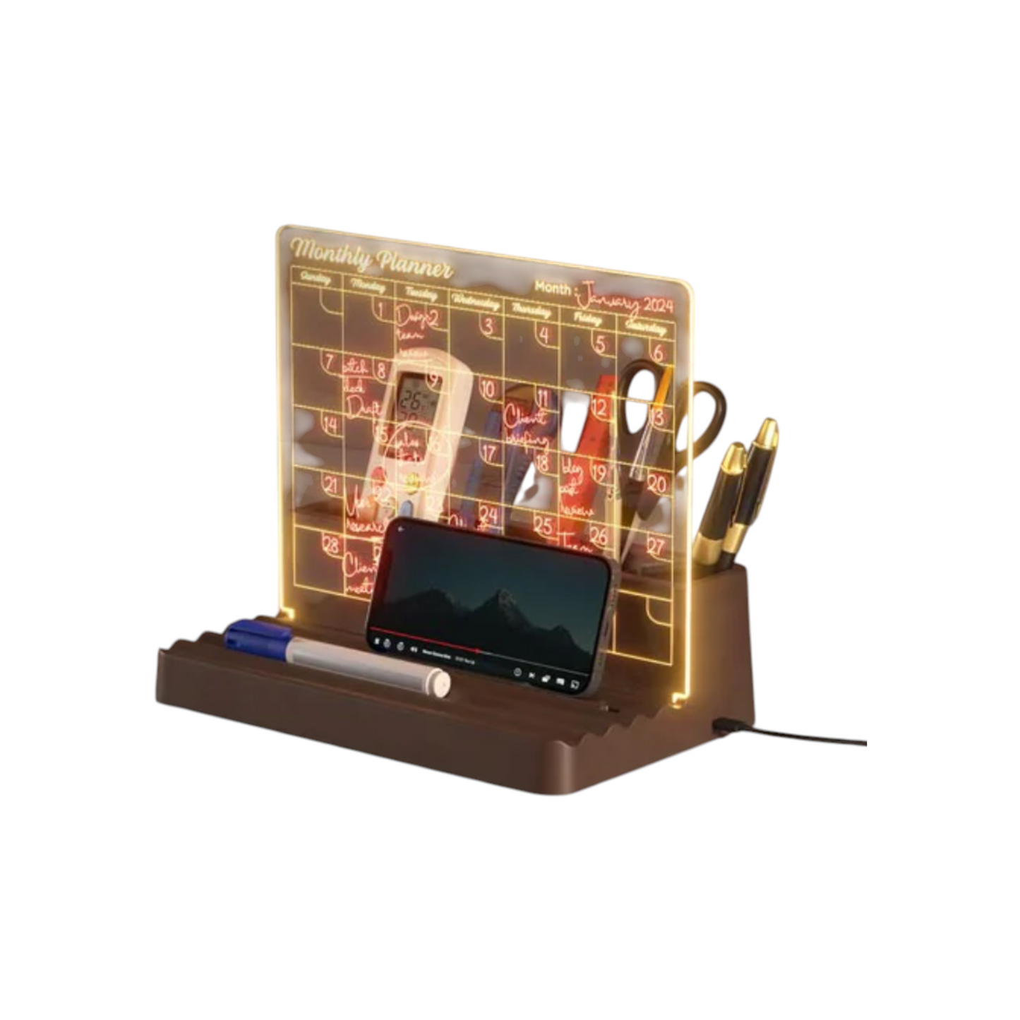 Monthly Planner with LED Desk Organiser