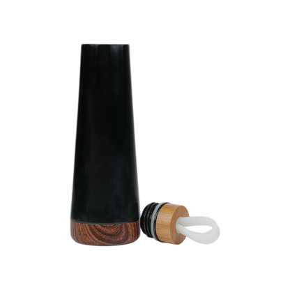 Stainless Steel Flask with Wooden Base
