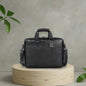 Robust Black Loop Leather Laptop Bag