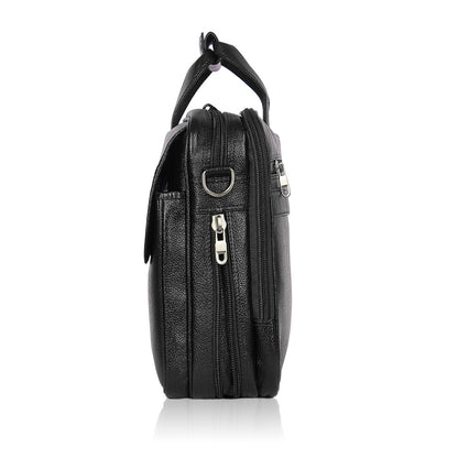 Timeless Black Leather Laptop Bag