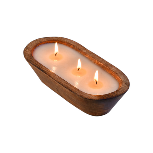 Wooden Boat Shaped Candle