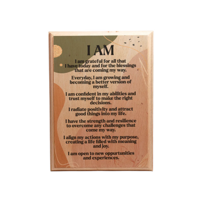 Wooden Plaque with Affirmations
