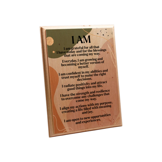 Wooden Plaque with Affirmations