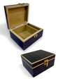Blue & Black Geometric Microfiber Necktie & Pocket Square Gift Set