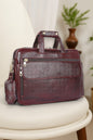 Modern Maroon Leather Laptop Bag