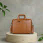 Vibrant Tan Loop Leather Laptop Bag