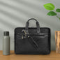 Dashing Black Slim Leather Laptop Bag