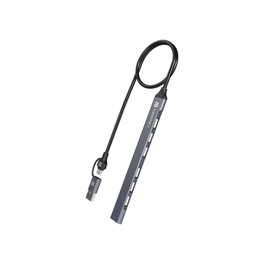 Portronics Mport 7 - 7-Port USB Hub with Dual Plugs